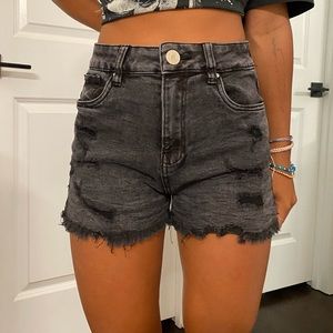 Black Denim Shorts